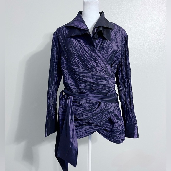 Cachet Purple Wrap Blazer XL Top - Picture 1 of 3